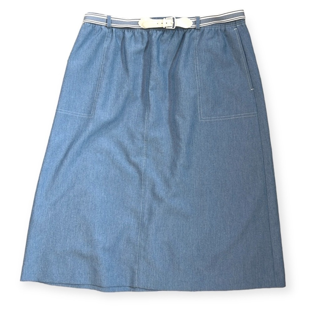 TANJAY Vintage Chambray Midi A Line Skirt Size 20